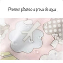 Babador Manga Longa Impermeável de Proteção Dupla no Peito, com Cata Migalhas. de Algodão e elástico nas mangas