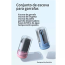 Kit Escova Higiene Lavar 4 em 1 para Copo, Garrafa, Mamadeira Portátil Viagem de Silicone e Suporte