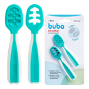 Kit 2 Colheres de Treinamento Autoalimentação 6m+ Cinza Rosa Verde 13143 - Buba