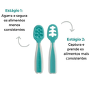 Kit 2 Colheres de Treinamento Autoalimentação 6m+ Cinza Rosa Verde 13143 - Buba