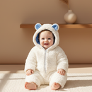 Macacão Bebê Menino e Menina Ursinho Sherpa Pele de Carneiro Infantil Quentinho Soft