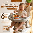 Cadeira de Alimentação bebe Cadeirinha de Refeição Infantil Para Bebê Portátil Cloud Bege Fox Premium Baby 0 à 15 Kg.
