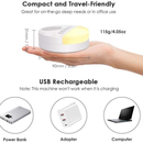 Máquina de ruído branco infantil, luz noturna com carregamento USB, reprodutor de som para dormir com suporte