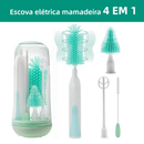 Conjunto Limpeza Elétrica de Escova de Mamadeira Silicone Recarregável Multifuncional para Viagens