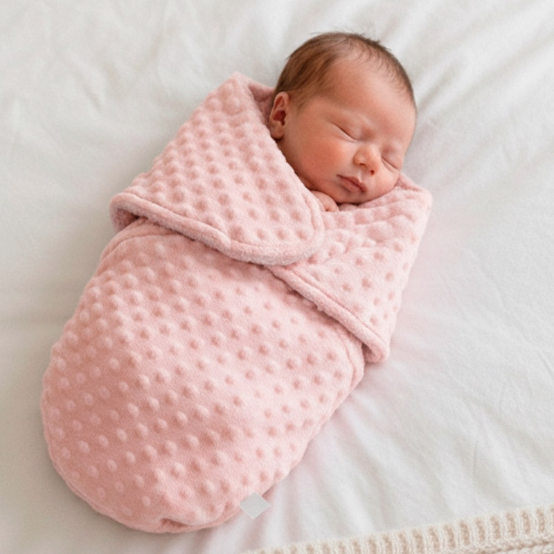 Saco de Dormir Premium para Recém Nascido com Sherpa e Velcro (Inverno)